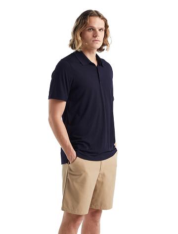 Icebreaker Merino Tech Lite II Lyhyt Sleeve Polo Miesten T Paidat Laivastonsininen | FI 1160MQZA